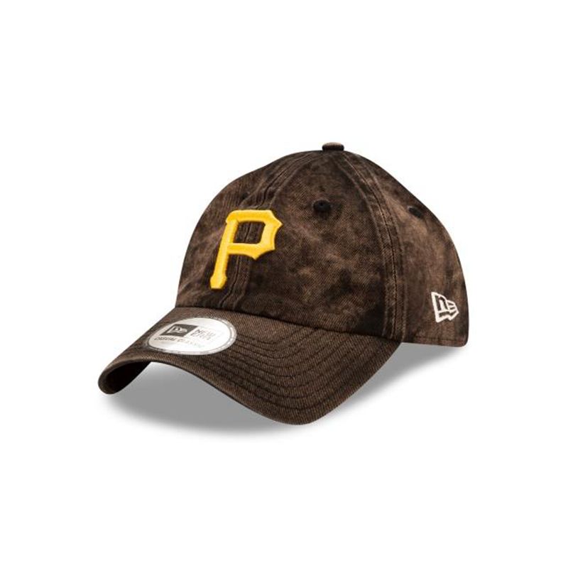 MLB Pittsburgh Pirates Hand Brush Wash Casual Classic Adjustable (CRP4071) - Black New Era Caps